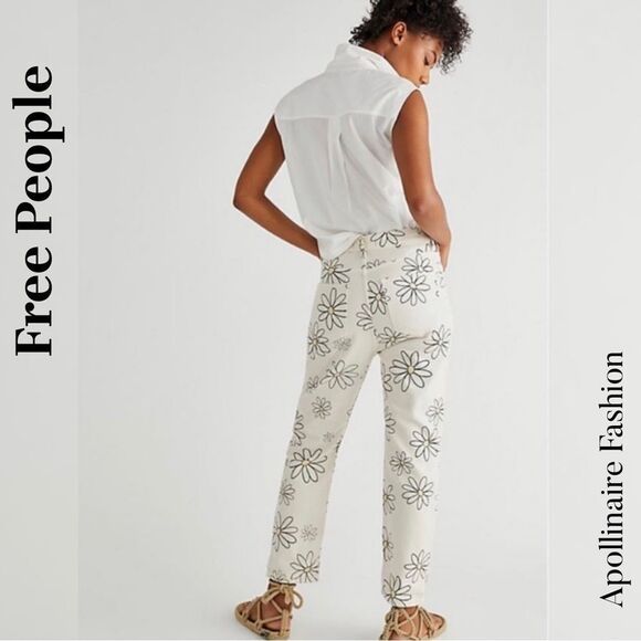 Free People Daisy Wren Floral Jeans Size 27 New - Picture 5 of 10